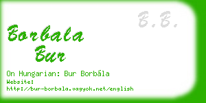 borbala bur business card
